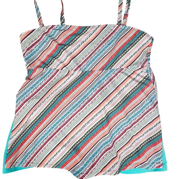 Lands' End Swim Shorts Scuba Blue Solid Size 12P + Bonus Tankini Top XL - Picture 8 of 10